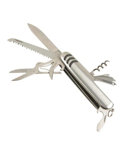 Coltellino in acciaio inox con 11 funzioni