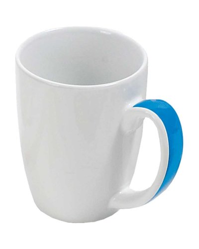 Tazza in ceramica con manico colorato 350 ml Celeste