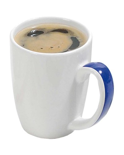 Tazza in ceramica con manico colorato 350 ml Blu scuro