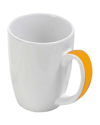 Tazza in ceramica con manico colorato 350 ml Arancione