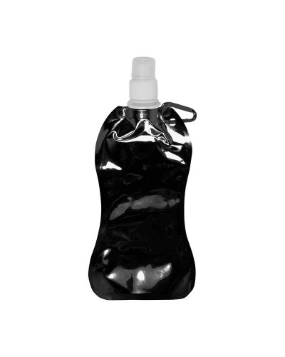 Borraccia in Plastica con moschettone 480 ml Nero