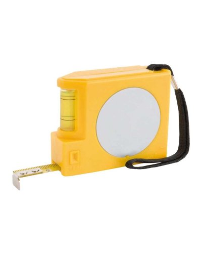 Flessometro 3 m con livella a bolla e cinghietta Giallo