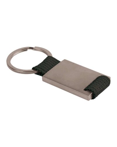 Portachiavi in metallo e nylon Nero