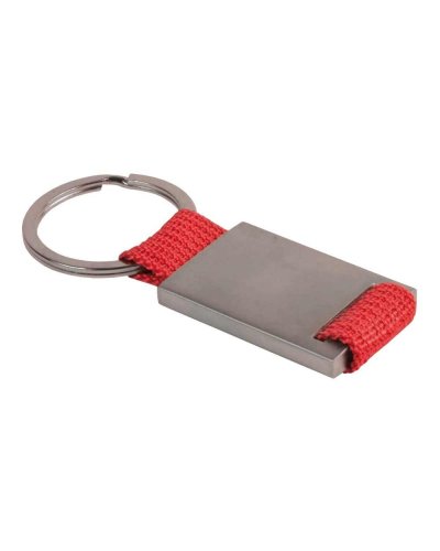 Portachiavi in metallo e nylon Rosso