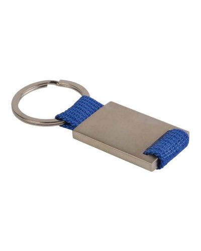 Portachiavi in metallo e nylon Blu Royal
