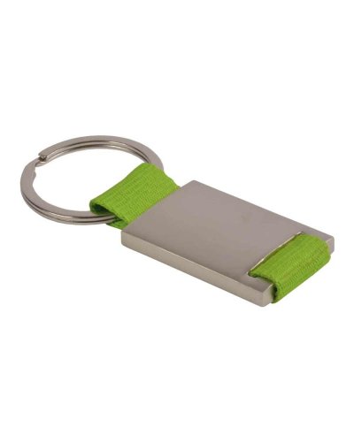 Portachiavi in metallo e nylon Verde mela