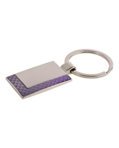 Portachiavi rettangolare in metallo Violetto