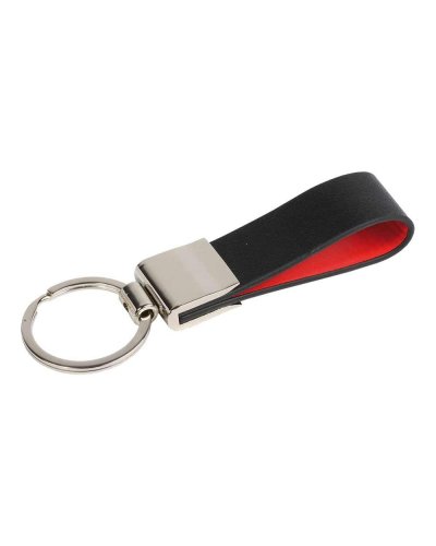 Portachiavi in metallo e pelle Rosso