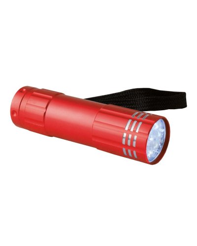 Torcia in alluminio 9 led Rosso