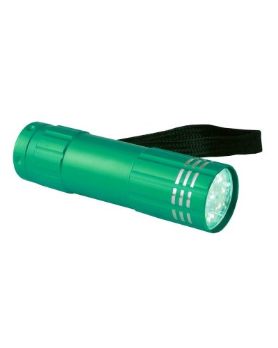 Torcia in alluminio 9 led Verde