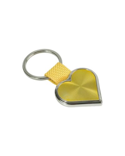 Portachiavi cuore in metallo cangiante Giallo