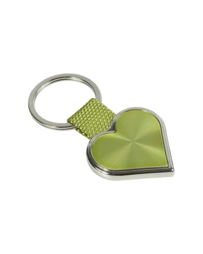 Portachiavi cuore in metallo cangiante Verde mela