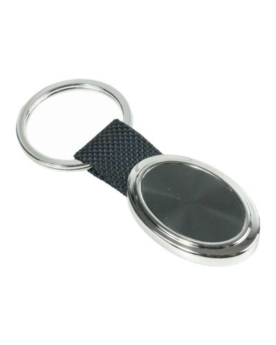 Portachiavi ovale in metallo cangiante Nero