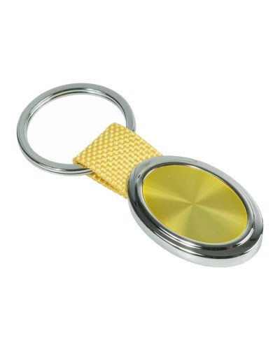 Portachiavi ovale in metallo cangiante Giallo