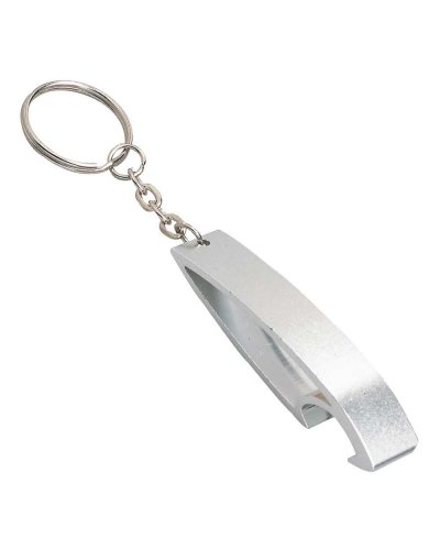 Portachiavi in alluminio con apribottiglie Argento