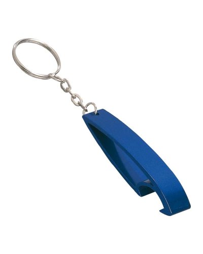 Portachiavi in alluminio con apribottiglie Blu Royal