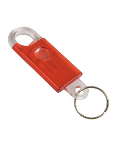 Portachiavi in plastica con moschettone Rosso
