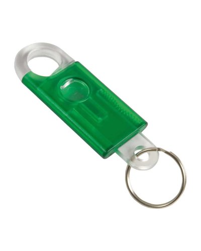 Portachiavi in plastica con moschettone Verde