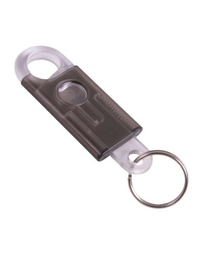 Portachiavi in plastica con moschettone Grigio