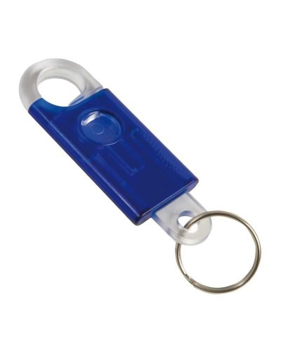 Portachiavi in plastica con moschettone Blu scuro