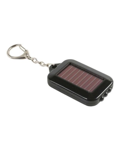 Portachiavi con luci led a carica solare Nero