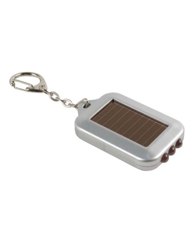 Portachiavi con luci led a carica solare Argento