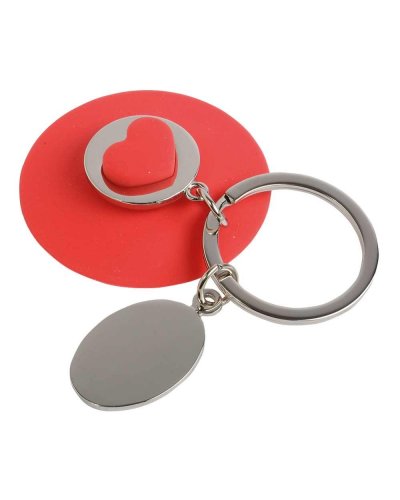 Portachiavi con ventosa e gettone per carrello Rosso