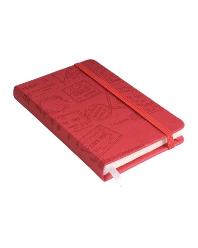 Quaderno con chiusura ad elastico e tasca interna Rosso