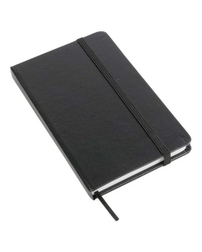 Quaderno con chiusura ad elastico e fogli a righe Nero