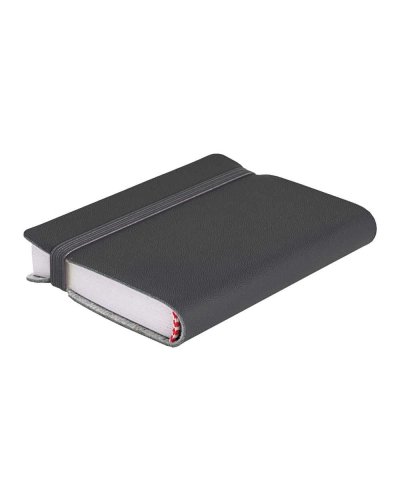 Quaderno in ecopelle con elastico Nero