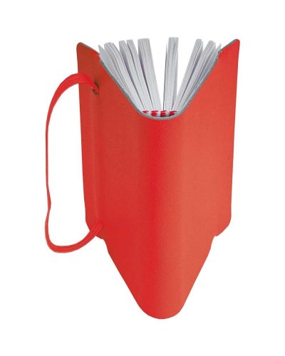 Quaderno in ecopelle con elastico Rosso