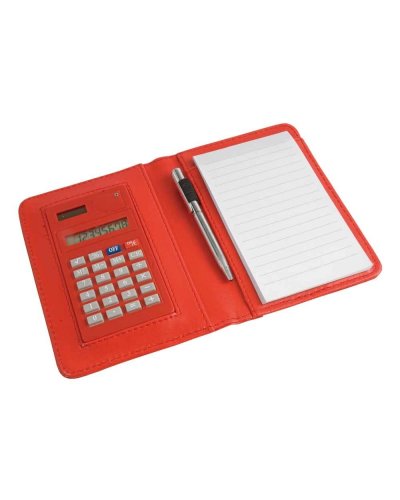Notes in ecopelle con calcolatrice