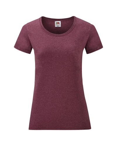 T-shirt Lady-Fit Value Weight Heather Burgundy