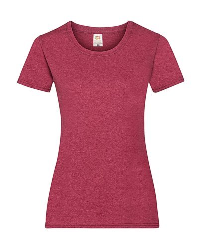 Fruit of the Loom T-shirt donna cotone Lady-Fit girocollo bianca