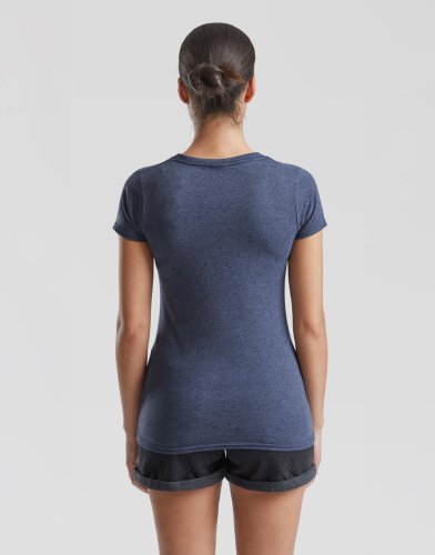 Fruit of the Loom T-shirt donna cotone Lady-Fit girocollo bianca