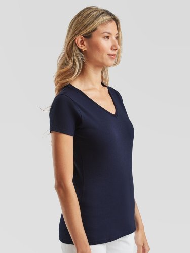 Fruit of the Loom T-shirt donna scollo V cotone leggero 165g