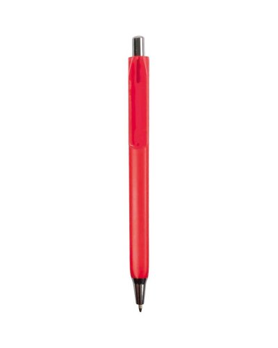 Penna a scatto colorata con clip trasparente fluo Rosso