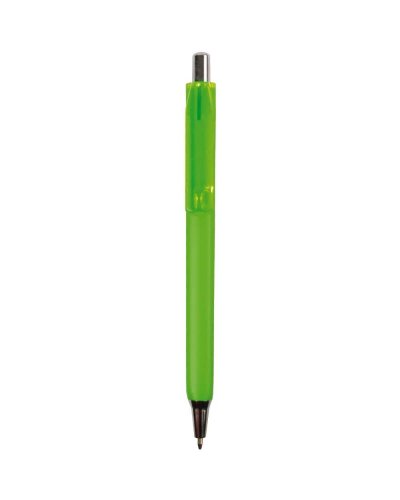 Penna a scatto colorata con clip trasparente fluo Verde