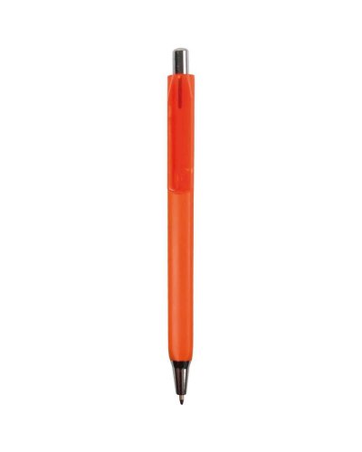 Penna a scatto colorata con clip trasparente fluo Arancione