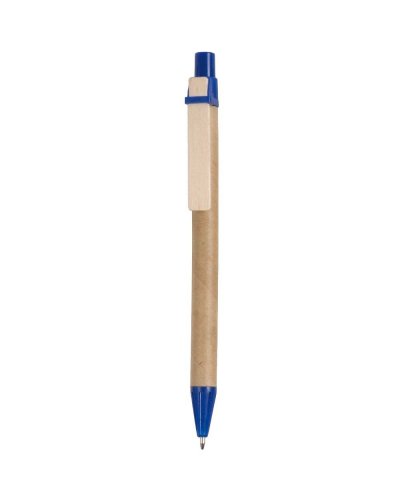 Penna a sfera in cartoncino e clip in legno Blu scuro