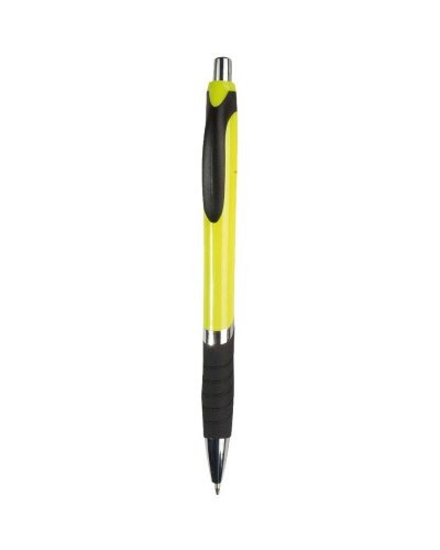 Penna a sfera a scatto con fusto colorato Giallo