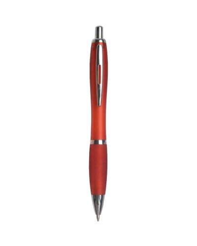 Penna a sfera a scatto con fusto colorato frost Rosso