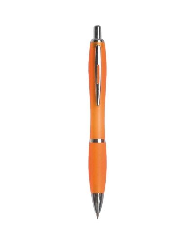 Penna a sfera a scatto con fusto colorato frost Arancione