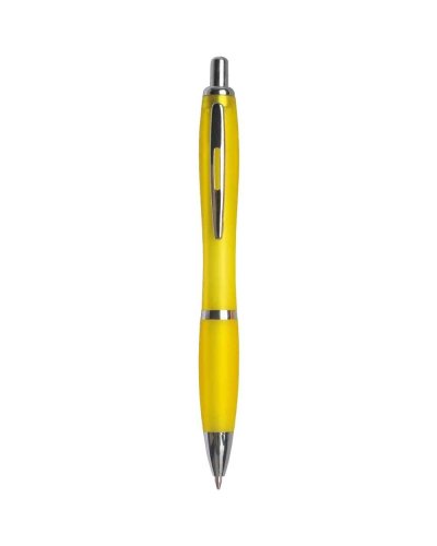 Penna a sfera a scatto con fusto colorato frost Giallo