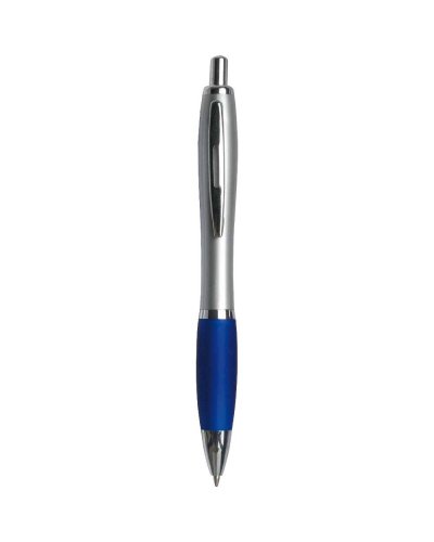 Penna a sfera a scatto con fusto argento Blu scuro