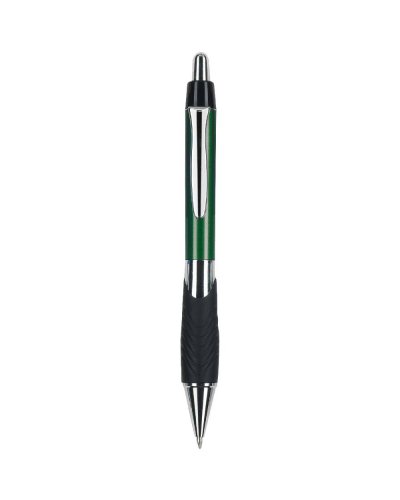 Penna a sfera a scatto con clip in metallo Verde