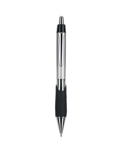 Penna a sfera a scatto con clip in metallo Argento