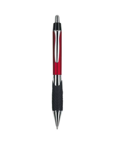 Penna a sfera a scatto con clip in metallo Rosso