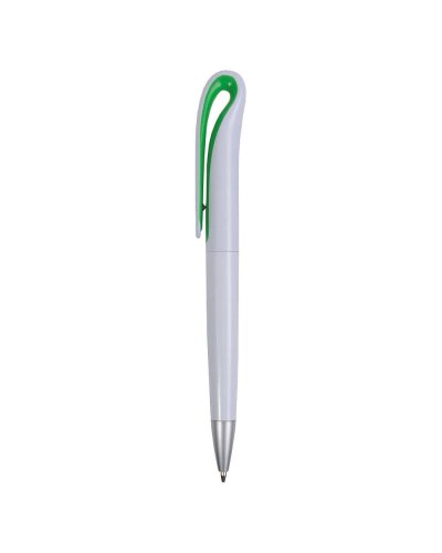 Penna a sfera a scatto con clip curva Verde