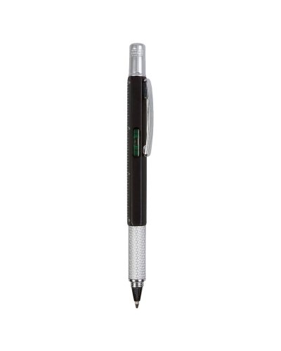 Penna tecnica con livella e centimentro Nero